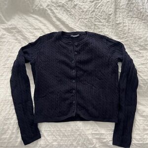 Brandy Melville Navy Zoe Cable Knit Cardigan